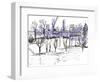 Sketchy Landscape, 2021, (Washi Tape and Pen)-Charlotte Orr-Framed Giclee Print