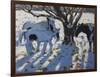 Skewbald Ponies in Winter, 2012-Andrew Macara-Framed Giclee Print