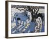 Skewbald Ponies in Winter, 2012-Andrew Macara-Framed Giclee Print