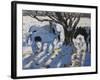 Skewbald Ponies in Winter, 2012-Andrew Macara-Framed Giclee Print