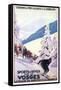 Ski 03-Vintage Apple Collection-Framed Stretched Canvas