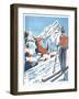 Ski, 2015, Linoprint-Charlotte Orr-Framed Giclee Print