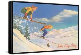 Ski Big Sky, Lady Skiers, Montana-null-Framed Stretched Canvas