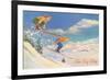 Ski Big Sky, Lady Skiers, Montana-null-Framed Premium Giclee Print