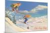 Ski Big Sky, Lady Skiers, Montana-null-Mounted Premium Giclee Print