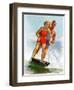 "Ski Boarding Couple,"June 27, 1936-Robert C. Kauffmann-Framed Giclee Print