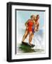 "Ski Boarding Couple,"June 27, 1936-Robert C. Kauffmann-Framed Giclee Print