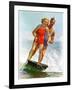 "Ski Boarding Couple,"June 27, 1936-Robert C. Kauffmann-Framed Giclee Print