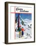 "Ski Break," Country Gentleman Cover, January 1, 1939-Charles Hargens-Framed Giclee Print