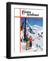 "Ski Break," Country Gentleman Cover, January 1, 1939-Charles Hargens-Framed Giclee Print