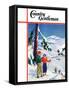 "Ski Break," Country Gentleman Cover, January 1, 1939-Charles Hargens-Framed Stretched Canvas
