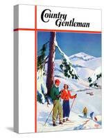 "Ski Break," Country Gentleman Cover, January 1, 1939-Charles Hargens-Stretched Canvas