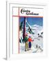 "Ski Break," Country Gentleman Cover, January 1, 1939-Charles Hargens-Framed Giclee Print