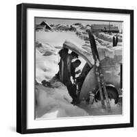 Ski Bum Bob Lombard Pouring Coffee from the Back of His Trailer-Loomis Dean-Framed Photographic Print