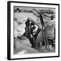 Ski Bum Bob Lombard Pouring Coffee from the Back of His Trailer-Loomis Dean-Framed Photographic Print