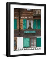 Ski Chalet Details, Gstaad, Bern, Switzerland-Walter Bibikow-Framed Photographic Print