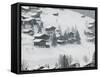 Ski Chalets, Grindelwald, Bern, Switzerland-Walter Bibikow-Framed Stretched Canvas