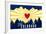 Ski Colorado - Heart and Treeline-Lantern Press-Framed Art Print