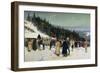 Ski competition in Fjelkenhill, 1898 oil on board-Gustav Wentzel-Framed Giclee Print