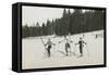 Ski Day-Wild Apple-Framed Stretched Canvas