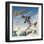 Ski descente-Bruno Pozzo-Framed Art Print