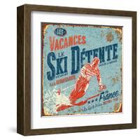 Ski détente-Bruno Pozzo-Framed Art Print