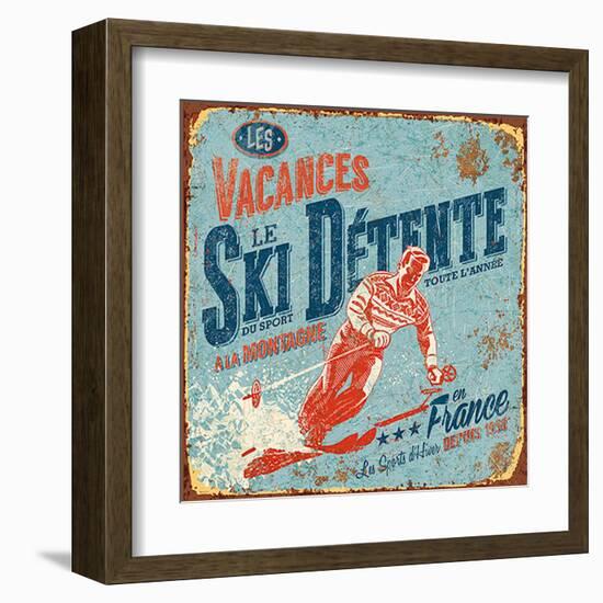 Ski détente-Bruno Pozzo-Framed Art Print