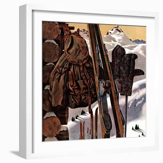 "Ski Equipment Still Life," February 3, 1945-John Atherton-Framed Premium Giclee Print