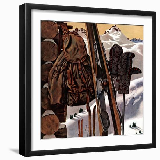 "Ski Equipment Still Life," February 3, 1945-John Atherton-Framed Giclee Print