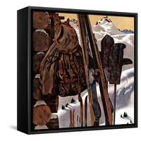 "Ski Equipment Still Life," February 3, 1945-John Atherton-Framed Stretched Canvas