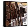 "Ski Equipment Still Life," February 3, 1945-John Atherton-Framed Stretched Canvas