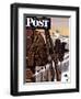 "Ski Equipment Still Life," Saturday Evening Post Cover, February 3, 1945-John Atherton-Framed Giclee Print