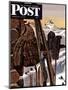 "Ski Equipment Still Life," Saturday Evening Post Cover, February 3, 1945-John Atherton-Mounted Giclee Print