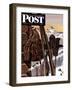 "Ski Equipment Still Life," Saturday Evening Post Cover, February 3, 1945-John Atherton-Framed Premium Giclee Print