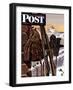 "Ski Equipment Still Life," Saturday Evening Post Cover, February 3, 1945-John Atherton-Framed Premium Giclee Print