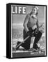 Ski Fashions on Life Cover 02-19-1945-null-Framed Stretched Canvas