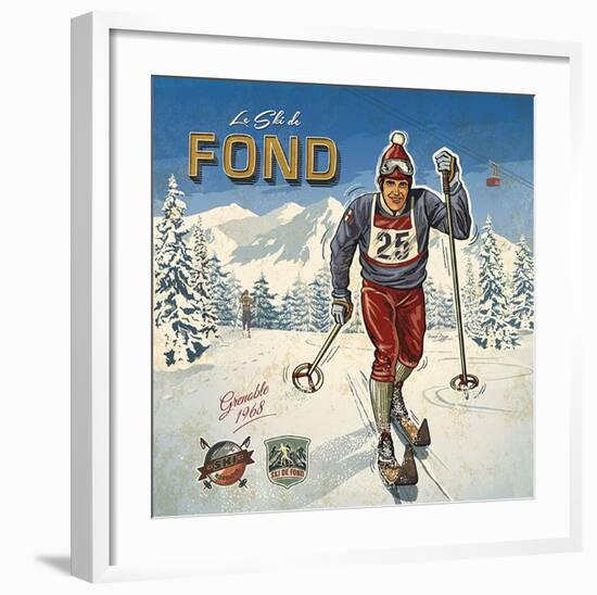 Ski fond-Bruno Pozzo-Framed Art Print