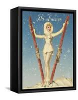 Ski France Glam-Vintage Apple Collection-Framed Stretched Canvas