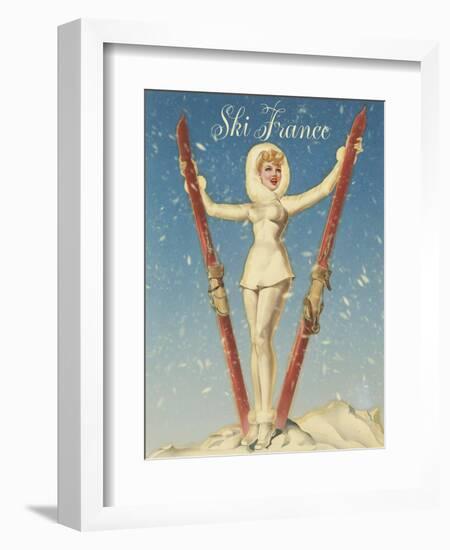 Ski France Glam-Vintage Apple Collection-Framed Giclee Print