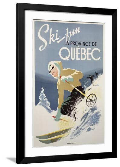 Ski Fun la Province de Quebec, 1948--Framed Art Print