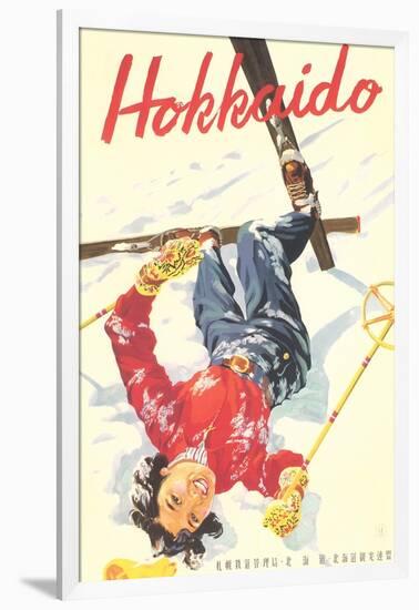 Ski Hokkaido Travel Poster-null-Framed Art Print