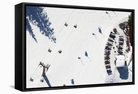Ski Hut, 'Hexenkessel', Skiing, Ski Tour, Aerial Shot-Frank Fleischmann-Framed Stretched Canvas