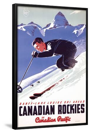 EuroGraphics Ski in Canadian Rockies Poster 36 x 24 inch