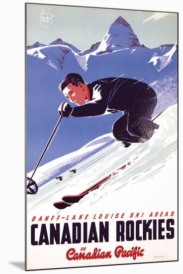 Ski in Canadian Rockies-null-Mounted Poster