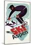 Ski in Colorado Vintage Skier - Aspen, Colorado-null-Mounted Poster