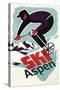 Ski in Colorado Vintage Skier - Aspen, Colorado-Lantern Press-Stretched Canvas