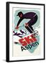 Ski in Colorado Vintage Skier - Aspen, Colorado-Lantern Press-Framed Art Print