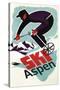 Ski in Colorado Vintage Skier - Aspen, Colorado-Lantern Press-Stretched Canvas