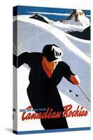 Ski In The Canadian Rockies-null-Stretched Canvas