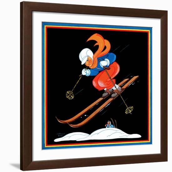 Ski Jump - Child Life-Clarence Biers-Framed Giclee Print